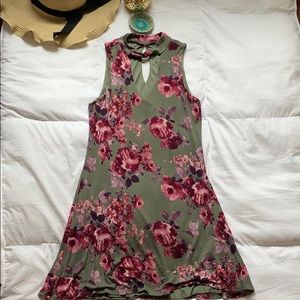 Green floral dress